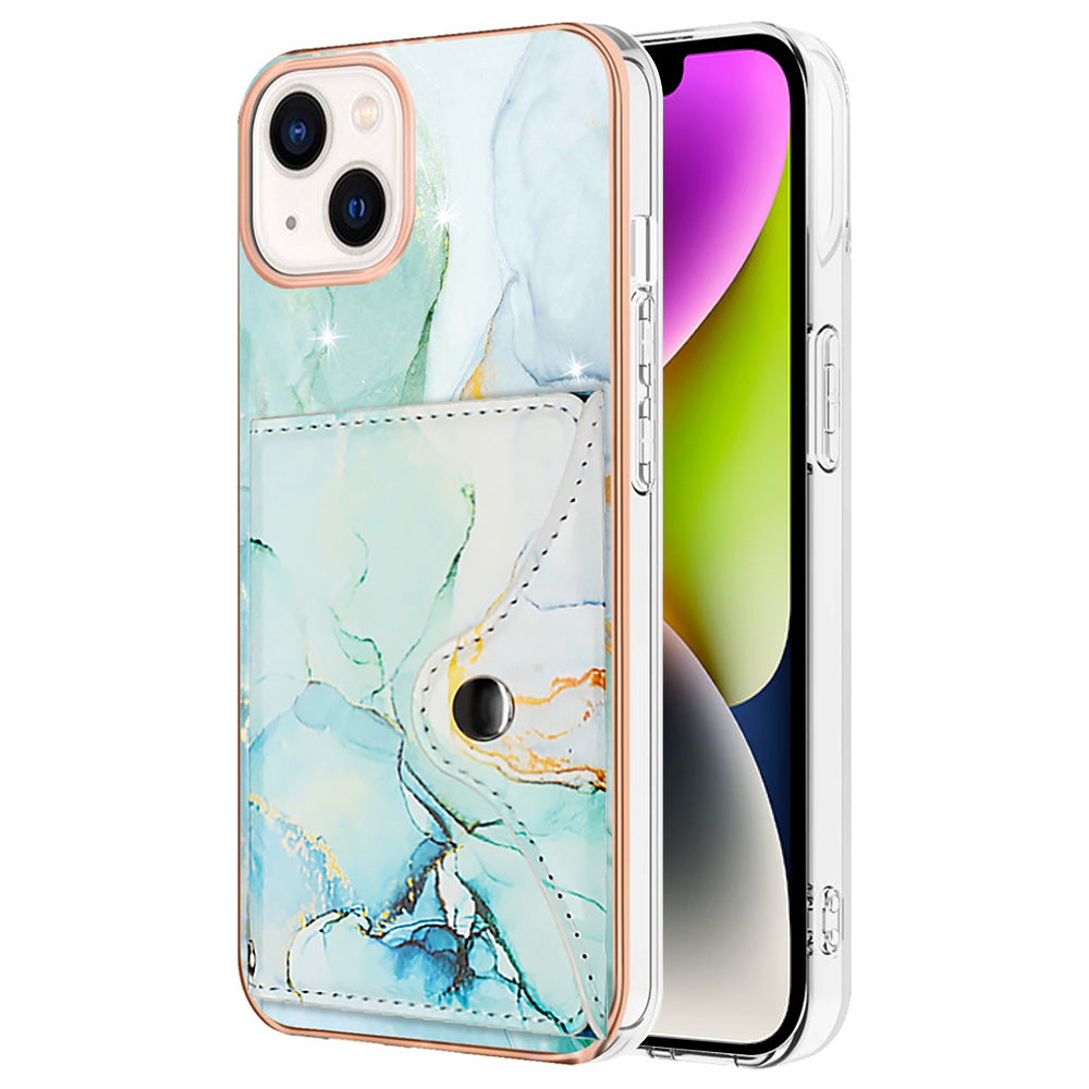 YB Leather Coating Series-9 for iPhone 14 Card Slot Case Kickstand IMD PU+TPU Phone Cover YB Leather Coating Series-9 for iPhone 14 Card Slot Case Kickstand IMD PU+TPU Phone Cover